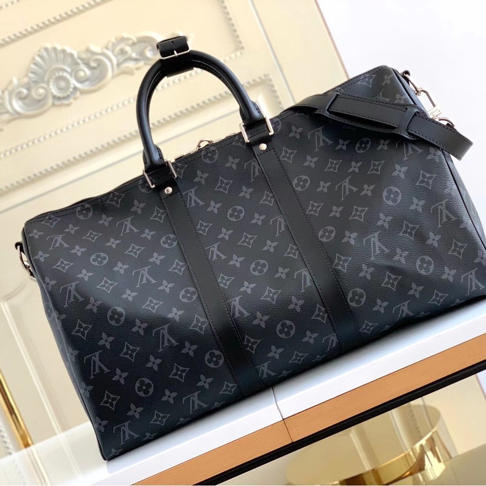 Louis Vuitton Monogram Eclipse Keepall Bandoulire… - image 1
